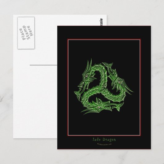 CHINESE GROEN DRAGON-ONTWERP BRIEFKAART (Voorkant / Achterkant)