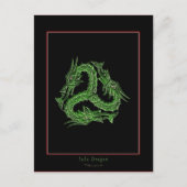 CHINESE GROEN DRAGON-ONTWERP BRIEFKAART (Voorkant)