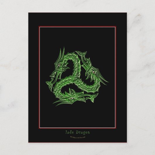 CHINESE GROEN DRAGON-ONTWERP BRIEFKAART (Voorkant)