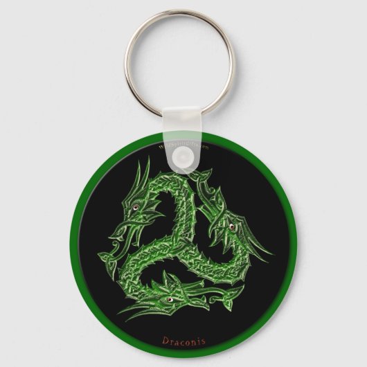 CHINESE GROEN DRAGON-ONTWERP SLEUTELHANGER (Voorkant)