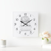 Chinese Guardian Lion Square Wall klok (Huis)