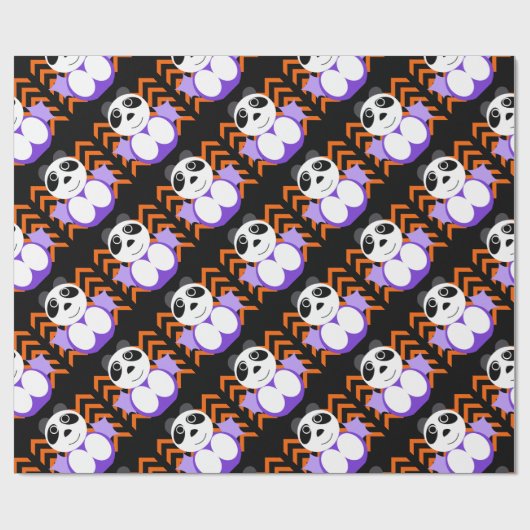 Chinese halloweenpanda cadeaupapier (Vlak)
