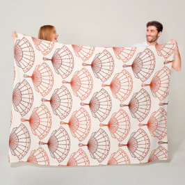 Chinese Hand Fan Pattern Fleece Deken