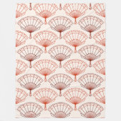 Chinese Hand Fan Pattern Fleece Deken (Voorkant)