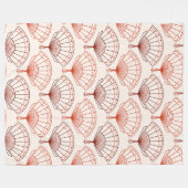 Chinese Hand Fan Pattern Fleece Deken (Voorkant (Horizontaal))