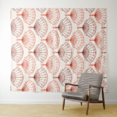 Chinese Hand Fan Pattern Tapestry Wandkleed (In Situ (horizontaal))