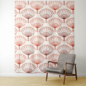 Chinese Hand Fan Pattern Tapestry Wandkleed (In situ)