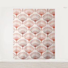 Chinese Hand Fan Pattern Tapestry Wandkleed