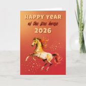 Chinese Happy Year of the Fire Horse 2026 Feestdagen Kaart (Voorkant)