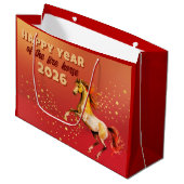 Chinese Happy Year of the Fire Horse 2026 Groot Cadeauzakje (Voorkant Gekanteld)