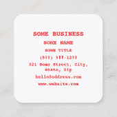 Chinese Hello! 你好! Ni Hao! Vierkante Visitekaartje (Achterkant)