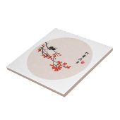  Chinese herfst vogelrode bladeren Tegeltje (Zijkant)