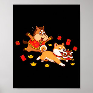 Chinese Hond Akita Grappige Kinderen Mannen Vrouwe Poster