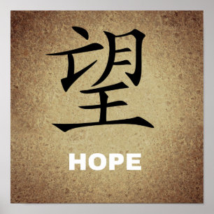 CHINESE HOPE SYMBOLKARAKTER EXPRESSIES FEELES POSTER