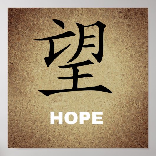 CHINESE HOPE SYMBOLKARAKTER EXPRESSIES FEELES POSTER (Voorkant)