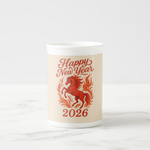 Chinese Horoscoop 2026 Rood Vuur Paard Porselein Kop