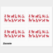 Chinese Horoscope Animals Rechthoekige Sticker (Vel)