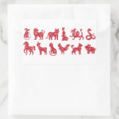 Chinese Horoscope Animals Rechthoekige Sticker (Tas)