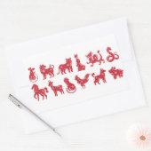Chinese Horoscope Animals Rechthoekige Sticker (Envelop)