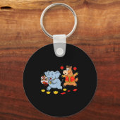 Chinese Horse Elephant Funny Kids Mens Womens Happ Sleutelhanger (Voorkant)
