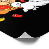 Chinese Horse Samoyed Funny Kids Mens Womens Happy Poster (Hoek)