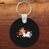 Chinese Horse Samoyed Funny Kids Mens Womens Happy Sleutelhanger (Voorkant)