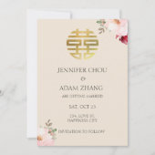 Chinese Huwelijk Double Happiness Save the Date Kaart (Voorkant)