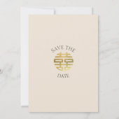 Chinese Huwelijk Double Happiness Save the Date Kaart (Achterkant)