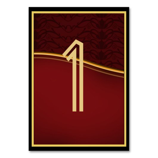 Chinese Huwelijks Tafel Nummers Rood Goud Benoemd Kaart (Achterkant)