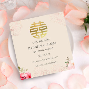 Chinese Huwelijks Theeceremonie Save the Date Kaar Kaart