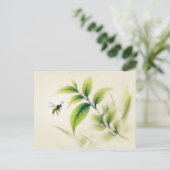 Chinese Ink Hornet op Branch Poster Briefkaart (Staand voorkant)
