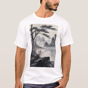 Chinese Ink Landschap Schilderen Nationale Stijl T T-shirt