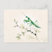 Chinese Ink Mantis op Ginkgo Briefkaart (Voorkant)