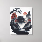 Chinese ink painting on scroll canvas afdruk (Voorkant)