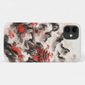 Chinese inkt Art Phone Case - Mountain Red en Blac (Achterkant (horizontaal))