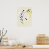 Chinese Inkt Bij op Wisteria Poster (Keuken)