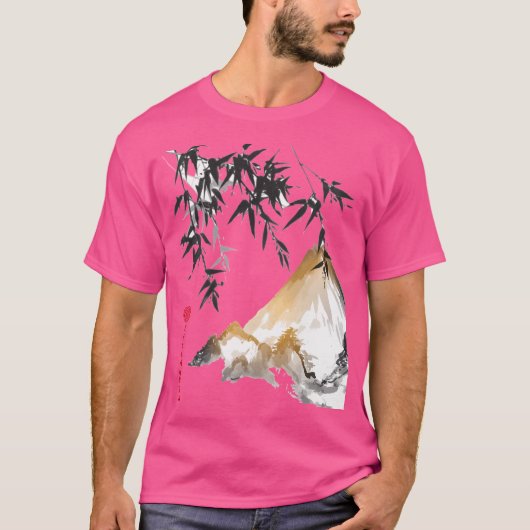 Chinese inkt schilderij - berglandschap met BAM T-shirt (Voorkant)