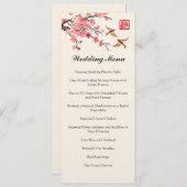 Chinese inkt schilderij bloemen en vogels bruiloft menu (Voorkant / Achterkant)
