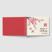 Chinese inkt schilderij bloemen vogels bruiloft gastenboek (Volledig)