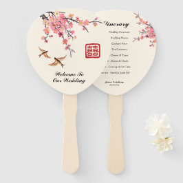 Chinese Inkt schilderij bloemen vogels bruiloft pr Handwaaier