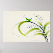 Chinese Inkt Sprinkhaan op Gras