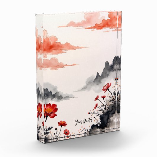 Chinese Inkt Wash Klaproos Kunst Fotoblokken (Links)