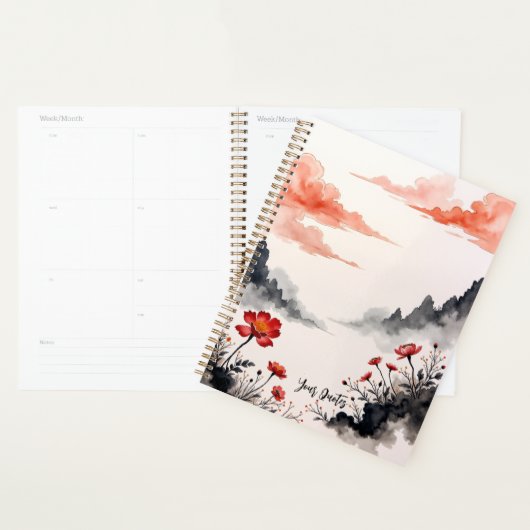 Chinese Inkt Wash Klaproos Kunst Planner (Display)