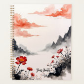 Chinese Inkt Wash Klaproos Kunst Planner (Voorkant)