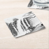 Chinese inktstijl waterval en katoenverf kartonnen onderzetters (Schuin)