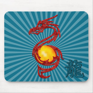 Chinese Jaar van de Draak Metaalrood Muismat