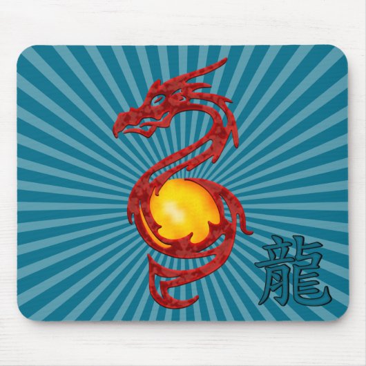 Chinese Jaar van de Draak Metaalrood Muismat (Voorkant)