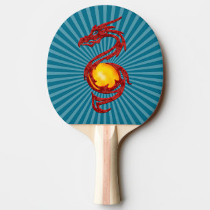 Chinese Jaar van de Draak Metaalrood Tafeltennisbatje