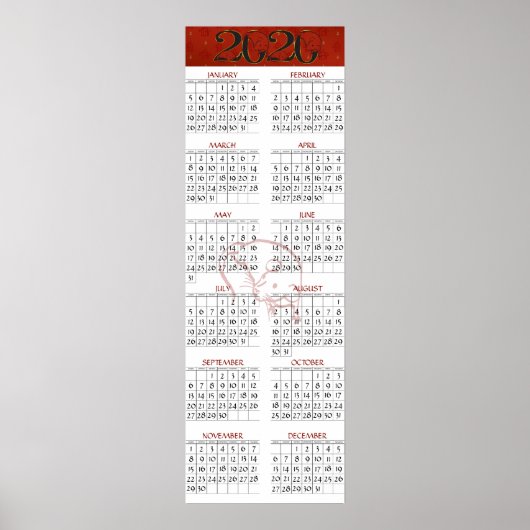 Chinese Jaar van de Rat 2020 Agenda Poster (Voorkant)