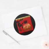 Chinese jaardierentuin met luike apen ronde sticker (Envelop)